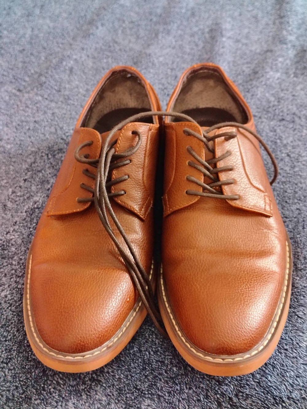 Express Brown Leather Derby Shoes